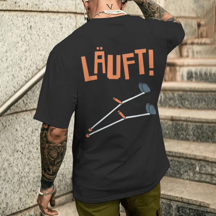 Läuft Krückück [German Language] Black S T-Shirt mit Rückendruck Geschenke für Ihn